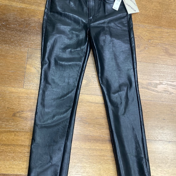 MOTHER Smarty Pants Skimp Black Leather - Picture 2 of 4